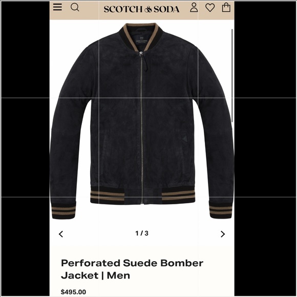 Perforated Suede Bomber Jacket